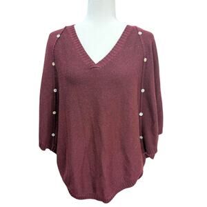 Ya Los Angeles burgundy sweater capeponcho